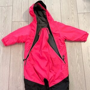Calikids Pink and Black Hooded lined Snowsuit